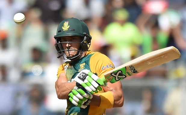 Faf du Plessis plays a shot during the World T20 match against Afghanistan at The Wankhede Cricket Stadium in Mumbai on March 20, 2016. PHOTO: AFP