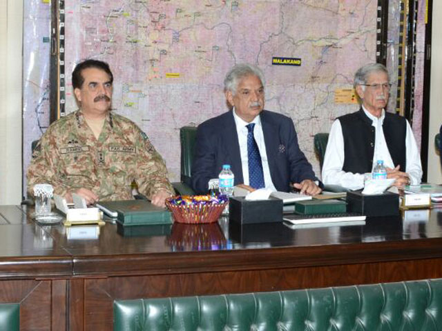 Gen Raheel was told during Apex Committee meeting about progress in last phase of Shawal operation, TDPs resettlement. PHOTO: ISPR
