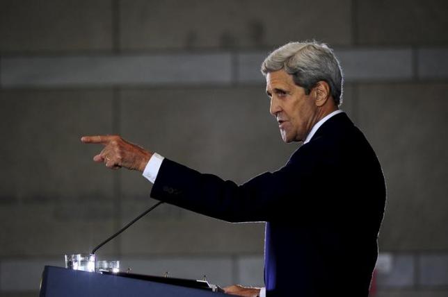 US Secretary of State John Kerry delivers a speech on the nuclear agreement with Iran, in Philadelphia, Pennsylvania, September 2, 2015.   REUTERS/Charles Mostoller