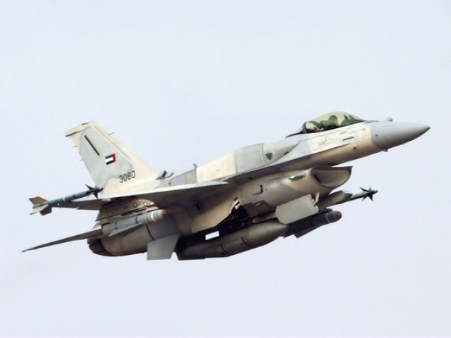 A UAE F-16 fighter jet. PHOTO: AIRHEADSFLY.COM