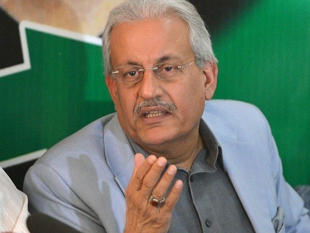 Chairman Senate stages a walkout as Minister for Law Zahid Hamid fails to consult him before moving a motion. PHOTO: AFP