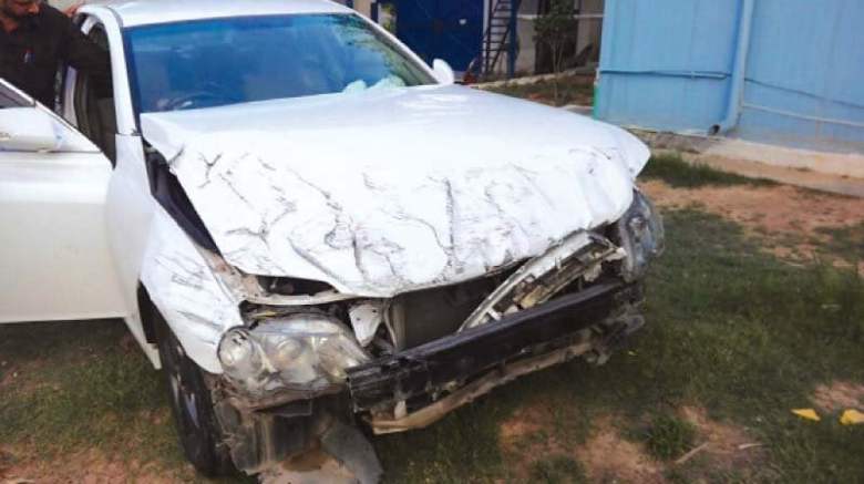 Police have confiscated the car, which had been badly damaged. PHOTO: EXPRESS