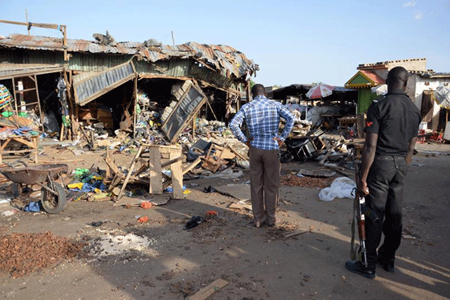 The bombers were disguised as worshippers wanting to attend the night prayer at the mosque but were stopped by security
PHOTO: AFP