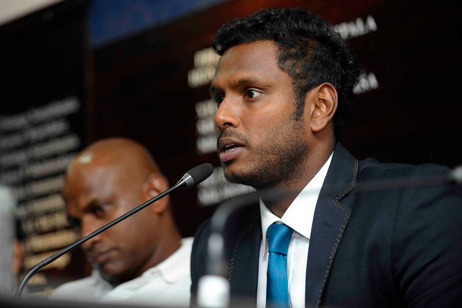 Angelo Mathews speaks to the media ahead of Sri Lanka's departure, May 4, 2016. 
PHOTO COURTESY: SLC