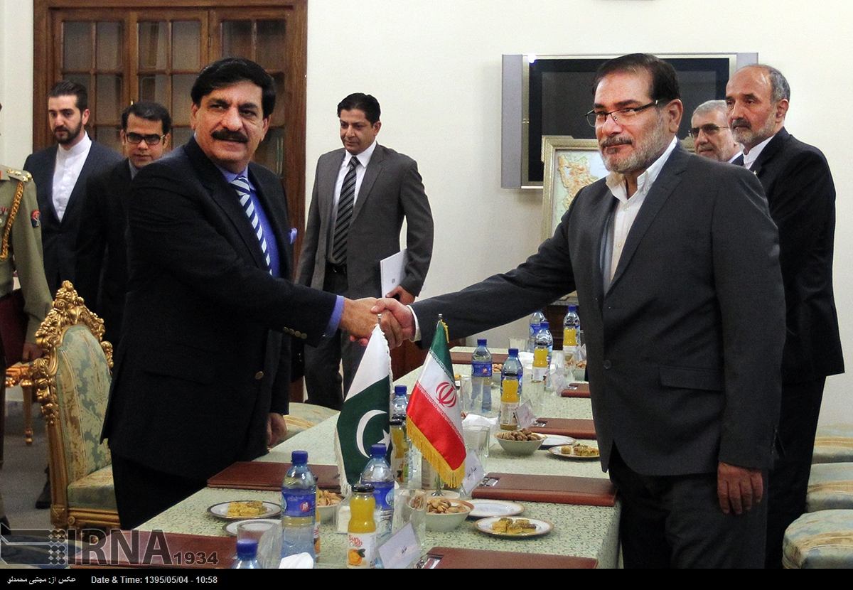NSA Nasser Khan Janjua meets Iranian counterpart. PHOTO: IRNA