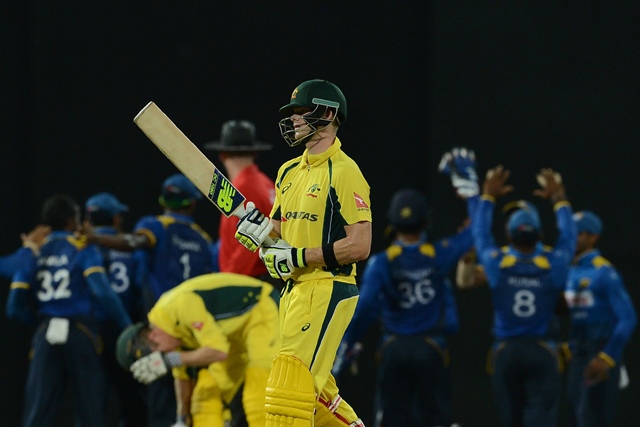 Steve Smith walks off the pitch during the second ODI at The R Premadasa International Cricket Stadium in Colombo on August 24, 2016. PHOTO: AFP