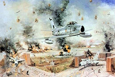 An artist's rendition of a PAF raid at Pathankot in India. PHOTO: PAF