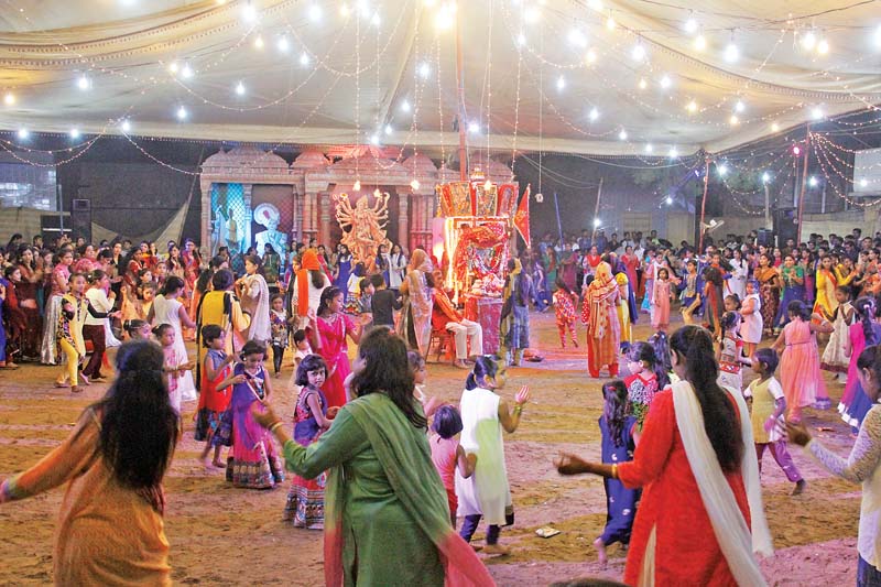 Celebrating victory: Navratri, which means nine nights, is observed every year to pay homage to Hindu deity Durga and to celebrate Ram’s victory over Ravana, which symbolises the victory of good over evil. PHOTOS: AYESHA MIR/EXPRESS