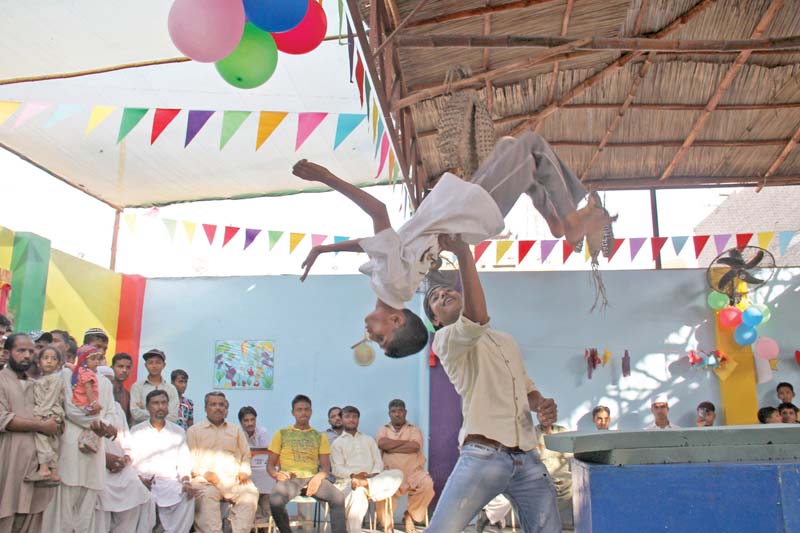 The children wowed the audience with their gymnastic skills and then educated them with a play on garbage disposal. PHOTOS: AYESHA MIR/EXPRESS