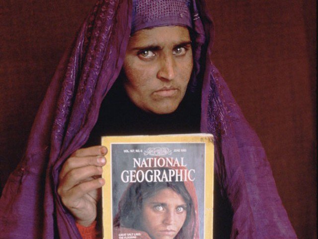 Afghan diplomats meet the NatGeo cover girl and assure her that she would be freed. PHOTO: EXPRESS