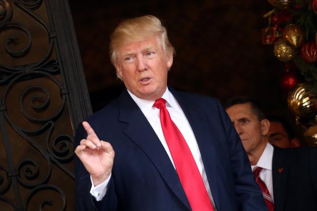 US President-elect Donald Trump talks to members of the media. PHOTO: REUTERS