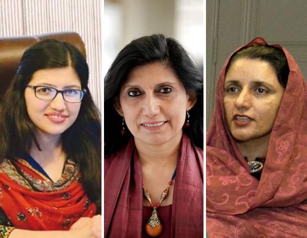 From left to right: Abia Akram, Fouzia Saeed and Zubaida Jalal.