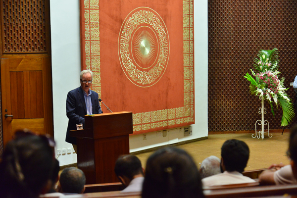 Prof Leif Stenberg delivering lecture on 'Science and Islam'. PHOTO: COURTESY AKUH