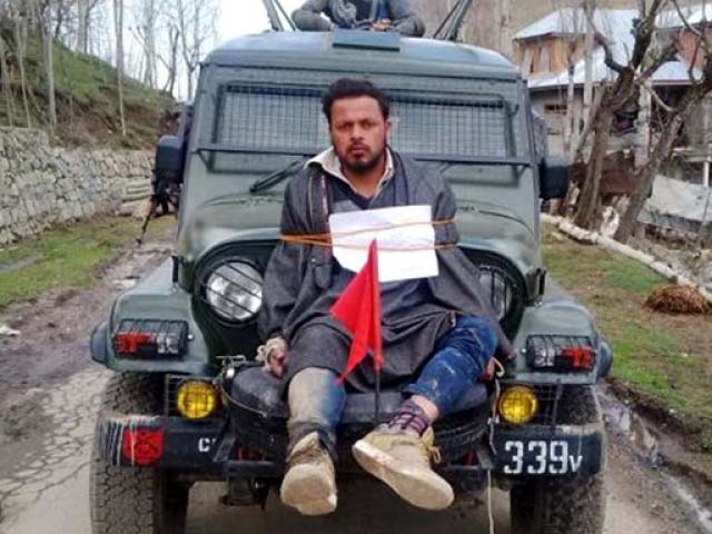 The reason for this was because he expressed his outrage over the Indian army’s act of using a Kashmiri civilian as a ‘human shield’.  PHOTO: TWITTER