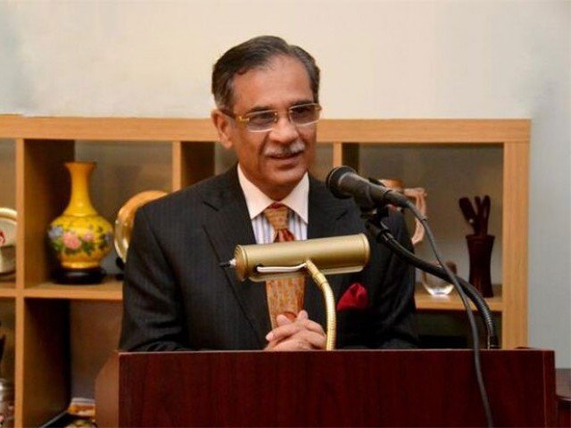 Chief Justice of Pakistan Mian Saqib Nisar observes that without ascertaining the sources of the foreign funds the PTI has received, it can't be said that Imran presented a false declaration before the Election Commission of Pakistan. PHOTO: Twitter