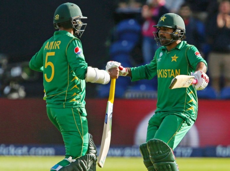 FIRED UP: Pakistani bowlers have helped the team win last two matches against South Africa and Sri Lanka, and Sarfraz hopes they’ll perform well against England too in the semi-final. PHOTO: AFP