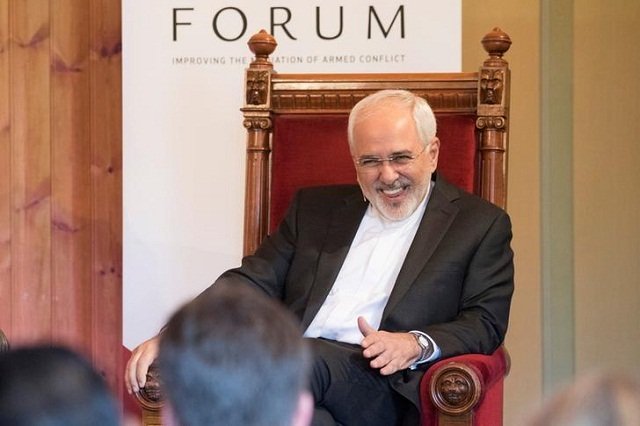 Iran's Foreign Minister Mohammad Javad Zarif smiles during the opening of the Oslo Forum at Losby Gods outside Oslo, Norway. PHOTO: REUTERS