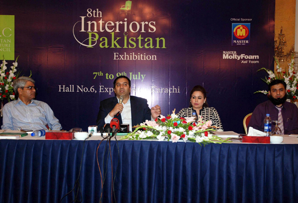 Pakistan Furniture Council Chief Executive Officer Mian Kashif Ashfaq announced on Wednesday the eighth Interiors Pakistan Exhibition. PHOTO: MUHAMMAD AZEEM