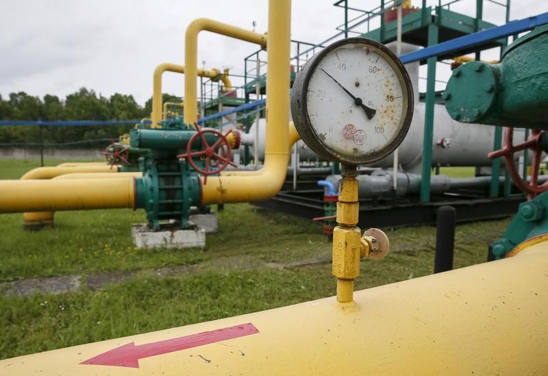 Pressure gauges, pipes and valves are pictured at an underground gas storage facility. PHOTO: REUTERS