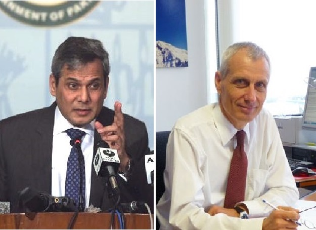 Pakistan Foreign Office spokesperson Nafees Zakaria and Switzerland's envoy designate Thomas Kolly. PHOTO: File