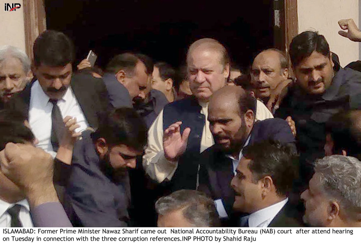 Sharif after appearing before an accountability court on September 26 PHOTO:INP