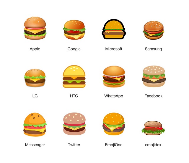 Emojipedia reveals the hamburger emoji by the tech giants.
PHOTO: EMOJIPEDIA