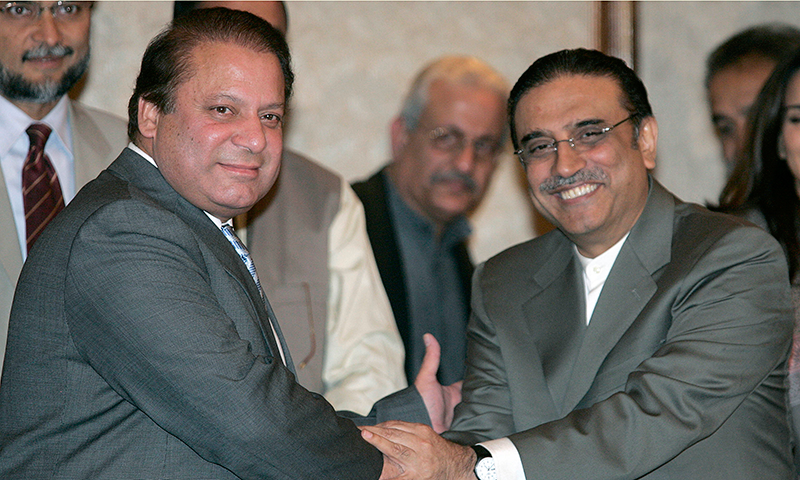 Prime Minister Nawaz Sharif and former president Asif Ali Zardari. PHOTO: AFP