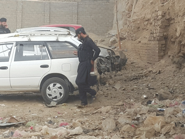 The blast also partially damaged three vehicles that were parked nearby. PHOTO: EXPRESS
