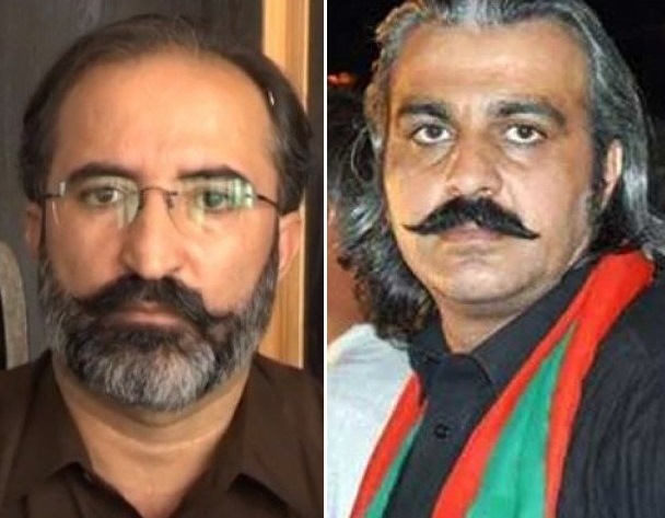 PTI MNA Dawar Khan Kundi and K-P Revenue Minister Ali Amin Gandapur. PHOTO: File