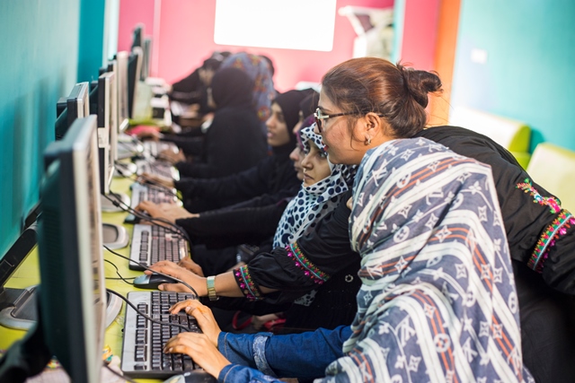 One of the main objectives was to improve girls' education through increased access to computer technology and English language. PHOTO: COURTESY ARADO