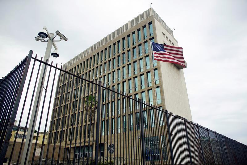 An exterior view of the U.S. Embassy is seen in Havana, Cuba. PHOTO: REUTERS
