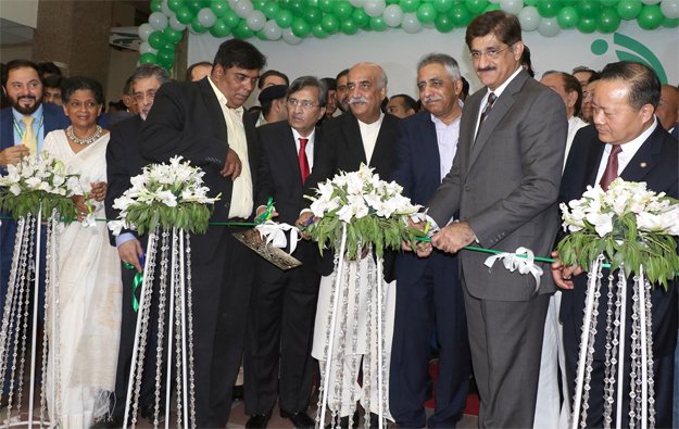 Governor Mohammad Zubair, Chief Minister Murad Ali Shah, Leader of the Opposition in National Assembly Khursheed Shah and Federal Commerce Minister Muhammad Pervaiz Malik inaugurated the 10th edition of Expo Pakistan titled 'Emerging Pakistan' at the Expo Centre on Thursday. PHOTO:ONLINE