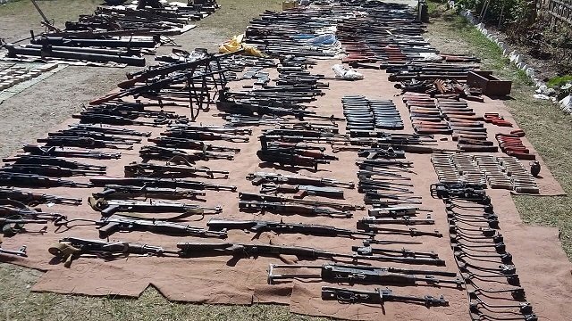 “Huge quantity of arms and ammunitions, explosives, bombs, IEDs and mines were recovered," ISPR said. PHOTO: ISPR