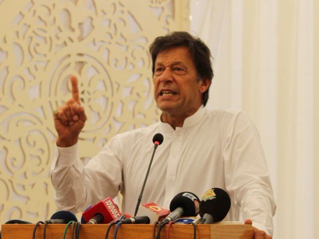 Imran Khan addressing PTI parliamentary members at an event held in Peshawar on Tuesday. PHOTO: EXPRESS