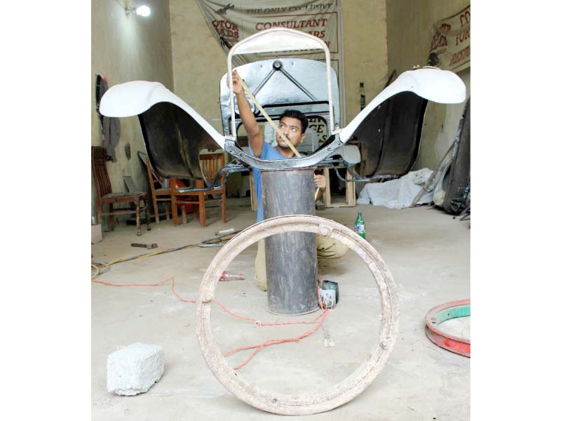 The restoration work has already started on the vehicle which is currently parked at the National Museum in Karachi. PHOTOS: ATHAR KHAN/ EXPRESS