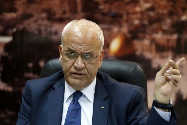 Chief negotiator Saeb Erekat accuses the Trump administration of acting in bad faith. AFP/FILE