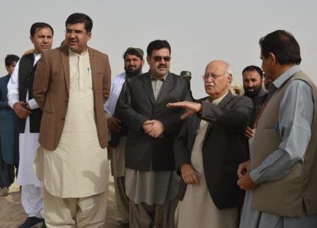Balochistan Senior Minister for Local Government and Rural Development Sardar Muhammad Saleh Bhootani during visit to Pishin. PHOTO: EXPRESS