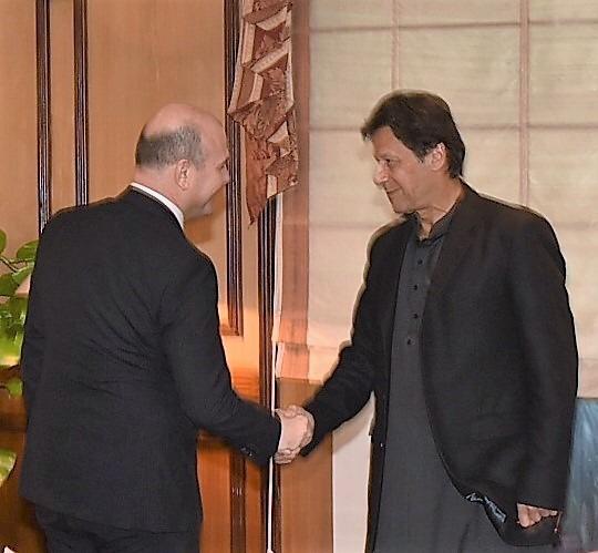 PM Imran Khan meets Turkish Interior Minister. PHOTO: EXPRESS