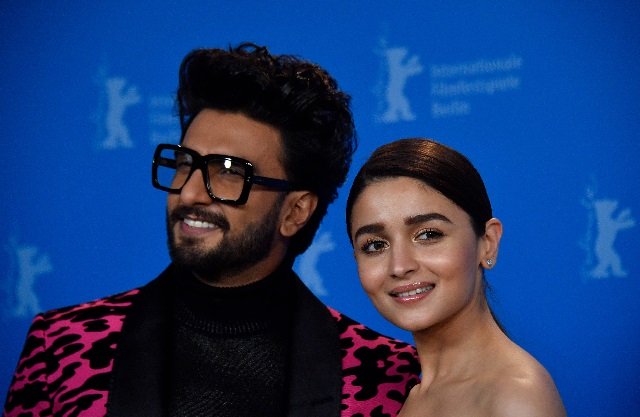Indian Bolywood actor Ranveer Singh (L) and British actress Alia Bhatt pose during a photocall for the film "Gully boy" presented in the special gala section at the 69th Berlinale film festival on February 9, 2019 in Berlin. PHOTO: AFP