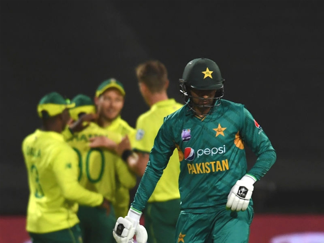 Shoaib Malik of Pakistan after being dismissed during the 1st KFC T20 International match between South Africa and Pakistan at PPC Newlands Stadium on February 1, 2019 in Cape Town, South Africa. PHOTO: GETTY