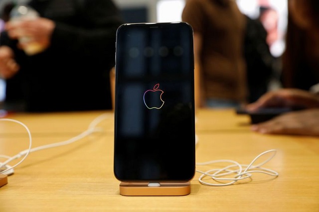The new Apple iPhone X are seen on display at the Apple Store in Manhattan, New York, US, September 21, 2018.
PHOTO: REUTERS