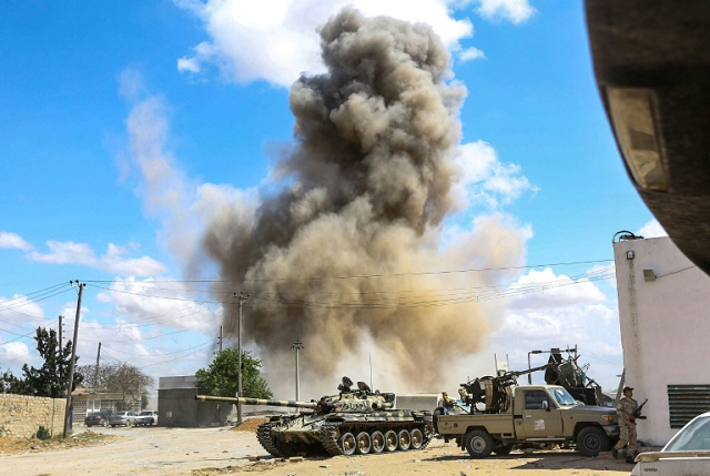 Fighting broke out on April 4 when strongman Khalifa Haftar launched an offensive to take Tripoli, the western seat of the UN-recognised Government of National Accord. PHOTO: AFP