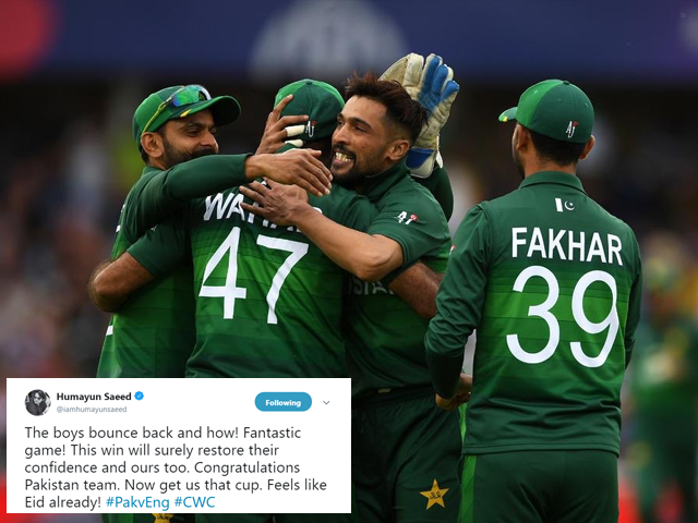 Celebs laud Pakistan’s triumphant victory over England