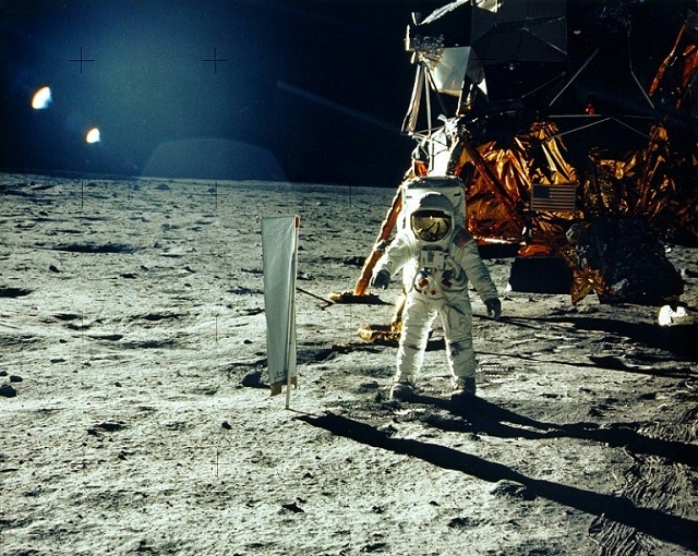 Astronaut Buzz Aldrin on the Moon's Sea of Tranquility. PHOTO: AFP