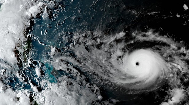 This satellite image obtained shows Tropical Storm Dorian as it approaches The Bahamas and Florida. PHOTO: AFP