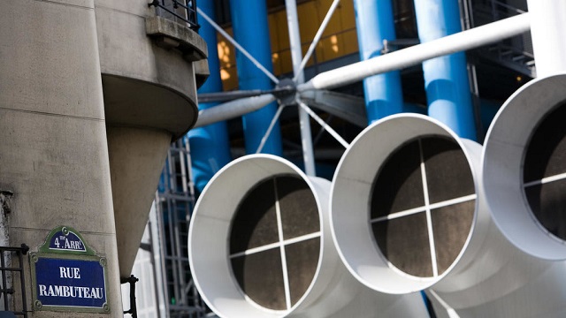 This picture taken on March 16, 2010 in Paris shows the facade of the Pompidou Centre. PHOTO: AFP