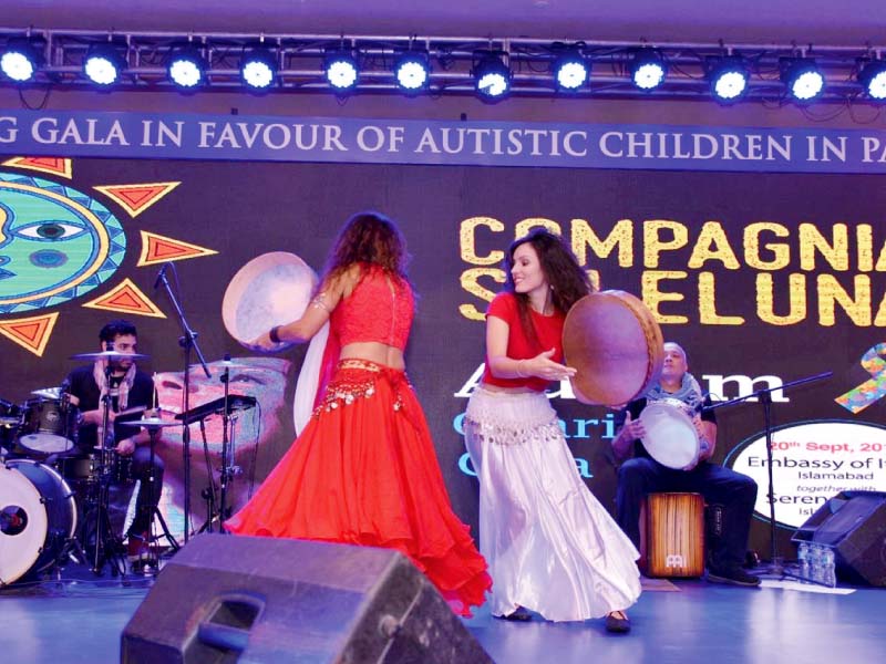 Musical group Compagnia SoleLuna performs at the Italian embassy event. PHOTO: DNA
