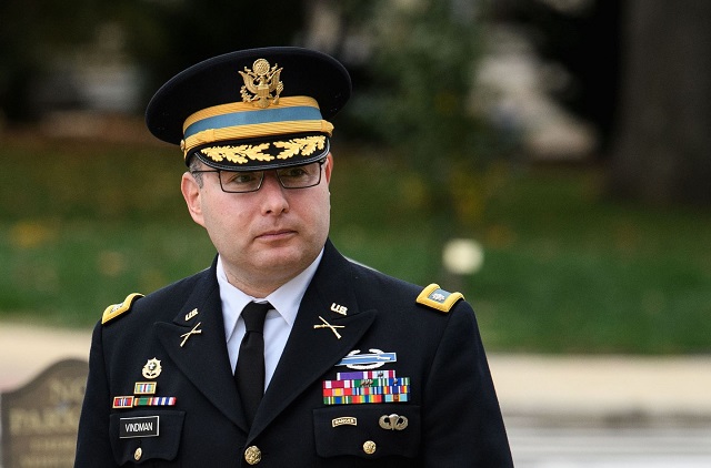 Ukrainian-born Lieutenant Colonel Alexander Vindman, a National Security Council expert, rebuffed attacks by proudly stating at the proceedings: "The uniform I wear today is that of the United States Army." PHOTO: AFP