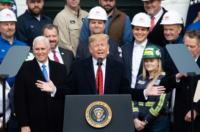 US President Donald Trump, pictured in Washington, will seek to snatch the spotlight from Democrats in Iowa just days before the February 3 contest that kicks off the Democratic presidential nomination battle. PHOTO: AFP