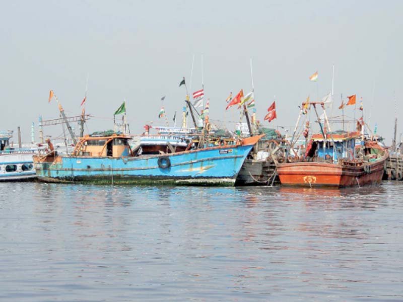 Four fishing vessels, carrying Indian fishermen, were intercepted by PSMA near Sir Creek, 10 to 15 kilometres inside Pakistani waters. PHOTO: ONLINE